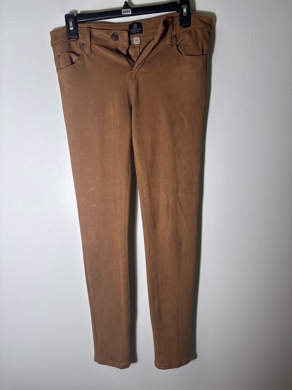 Just Black Brown Faux Suede Jeans Style Skinny Pants Sz 29